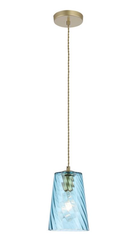 Lampa wisząca Rabalux Azurine 2268 złoto-niebieska szerokość 15 cm 1xE27 x 40W 1 szt.