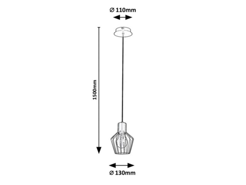 Lampa wisząca Rabalux Belano czarna 1xE27x40W wym:150x13x13cm IP20 -1 szt.