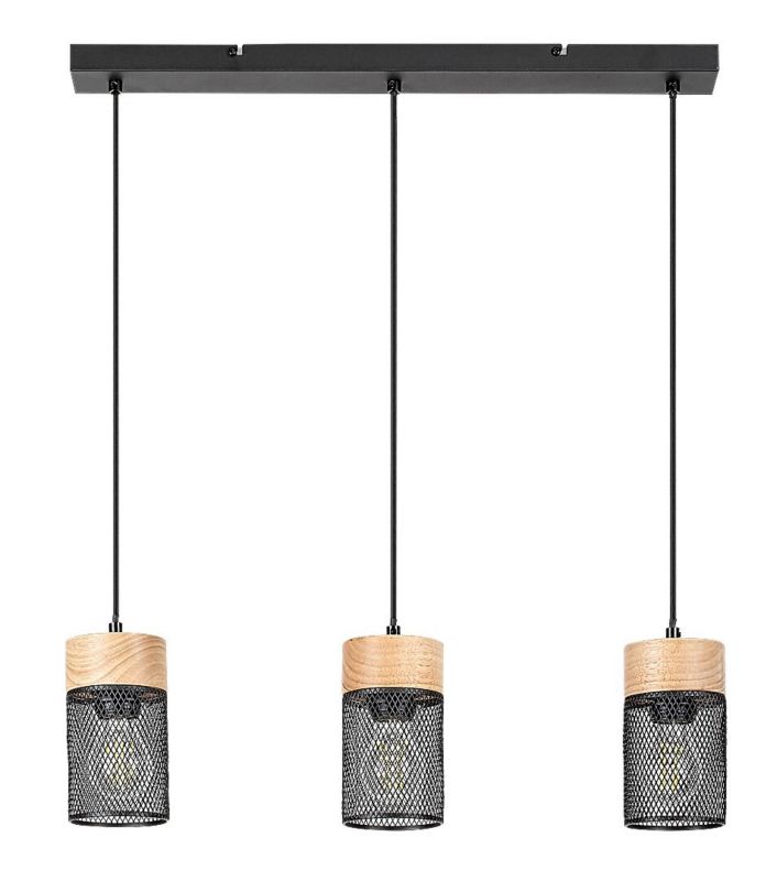 Lampa wisząca Rabalux Callum buk czarna wym: 120 x 60 x 9,5 cm 3xE27 x 75W 1 szt.