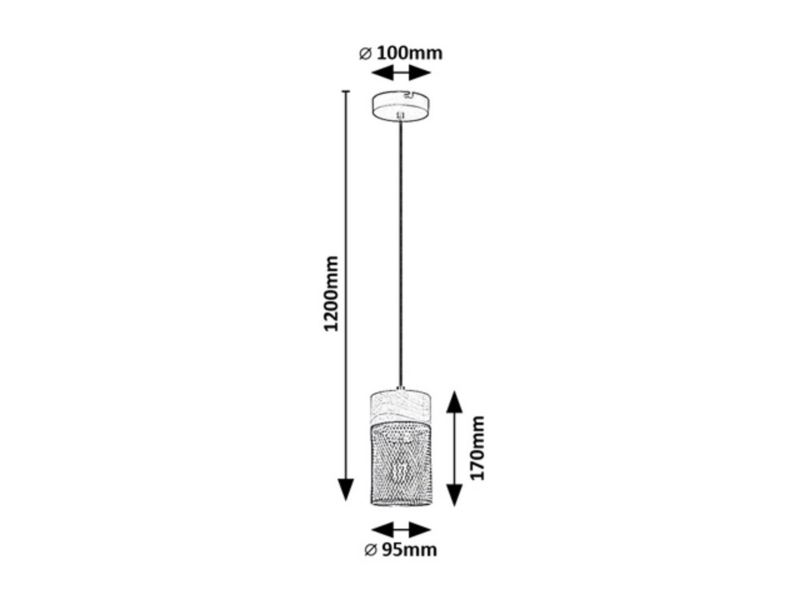 Lampa wisząca Rabalux Callum buk czarna wym: 120 x 60 x 9,5 cm 3xE27 x 75W 1 szt.