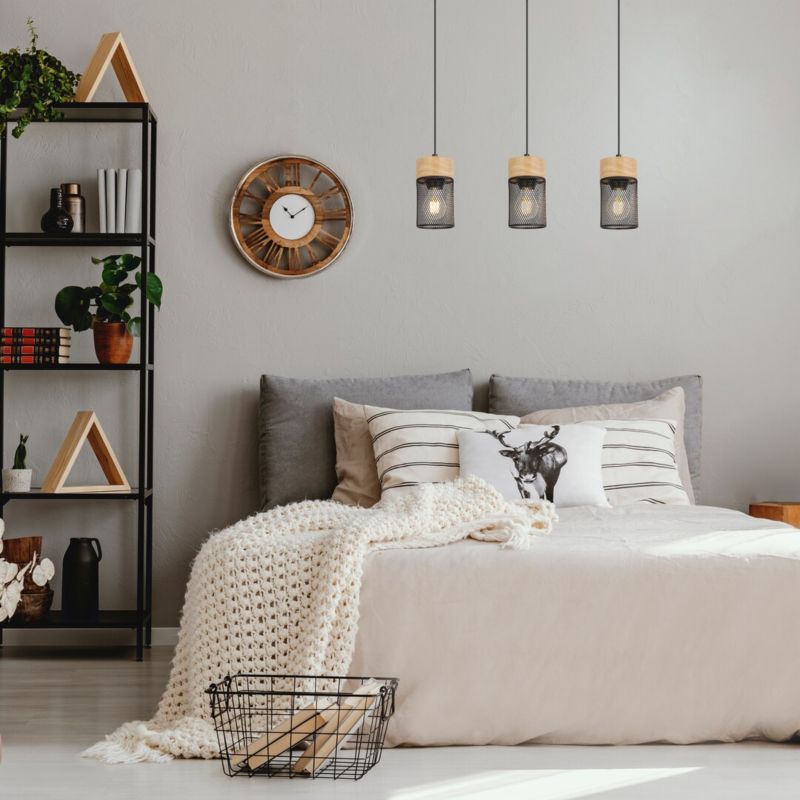 Lampa wisząca Rabalux Callum buk czarna wym: 120 x 60 x 9,5 cm 3xE27 x 75W 1 szt.