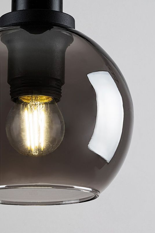 Lampa wisząca Rabalux Centio czarna-szkło dymne 1xE27x40W IP20 wym:120x15x15cm - 1 szt.