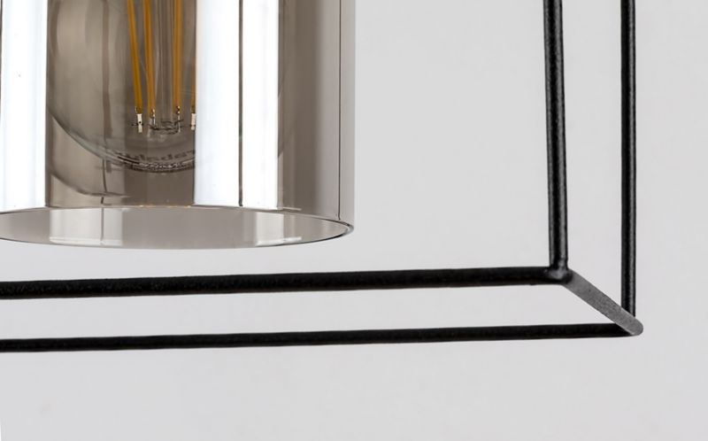 Lampa wisząca Rabalux Chadwick czarna-kolor dymny wym: 120 x 60 x 19 cm 3xE27 x  1 szt.