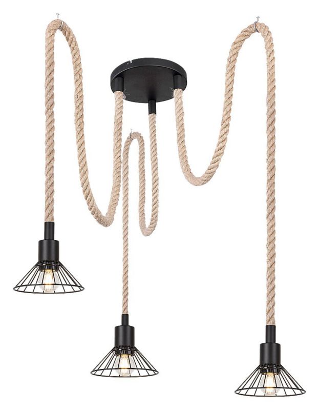Lampa wisząca Rabalux Daryl 2725 czarna boho 3xE27 x 1 szt.