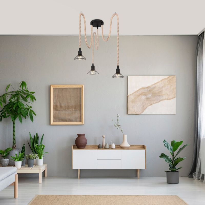 Lampa wisząca Rabalux Daryl 2725 czarna boho 3xE27 x 1 szt.
