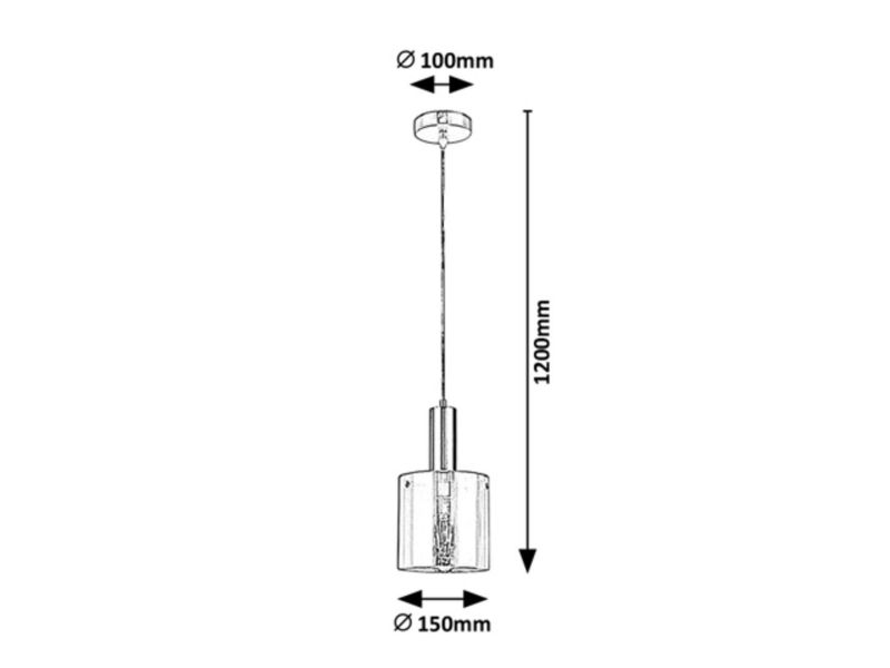 Lampa wisząca Rabalux Donati chromowana szkło dymne 1xE27x60W wym:120x15x15cm IP20 -1 szt.