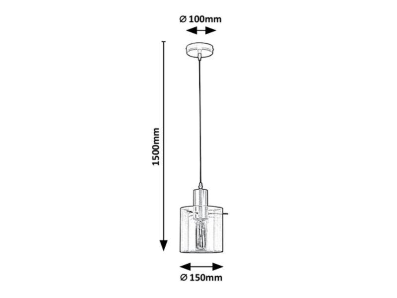 Lampa wisząca Rabalux Donati złoto-szkło dymne 1xE27x40W wym:150x15x15cm IP20 -1 szt.