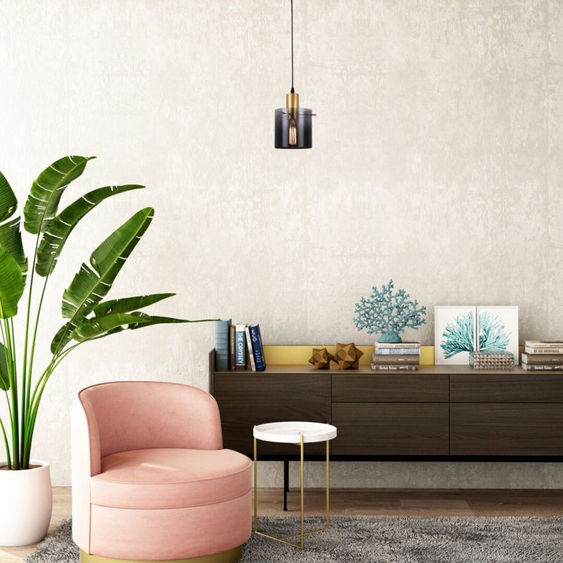 Lampa wisząca Rabalux Donati złoto-szkło dymne 1xE27x40W wym:150x15x15cm IP20 -1 szt.