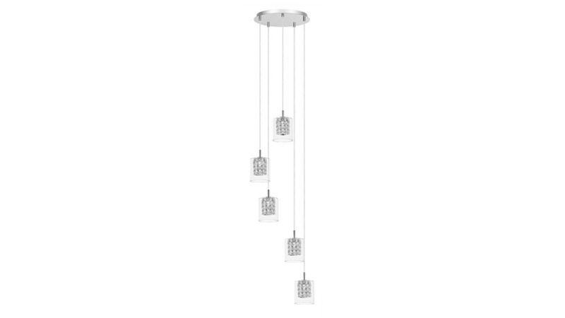 Lampa wisząca Rabalux Duchess chromowana przezroczysty wym: 170 x 39 x 39 cm 5xG9 x  1 szt.