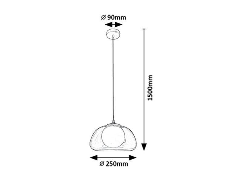 Lampa wisząca Rabalux Elowen przezroczysto-czarna wym: 150 x 25 x 25 cm 1xG9 x  1 szt.