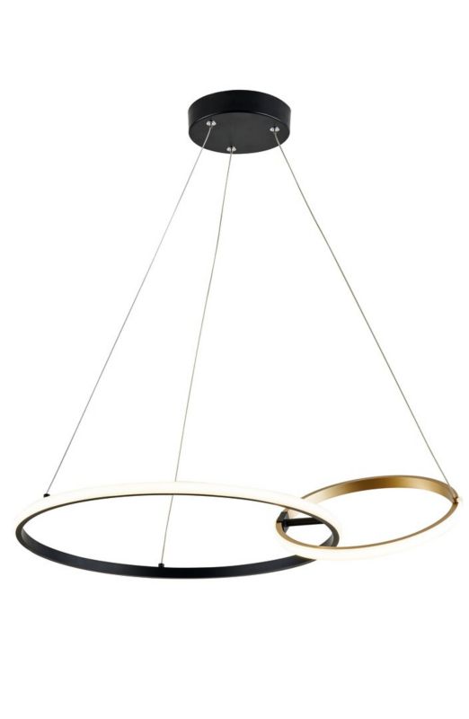 Lampa wisząca Rabalux Emilion 2968 czarno-złota-biała ring wbudowany ...