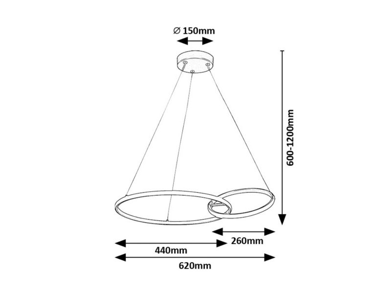 Lampa wisząca Rabalux Emilion 2968 czarno-złota-biała ring wbudowany LED 36W 1 szt.