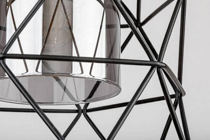 Lampa wisząca Rabalux Emrys czarny matowa-kolor dymny 1xE27x40W IP20 wym:180x20x20cm - 1 szt.