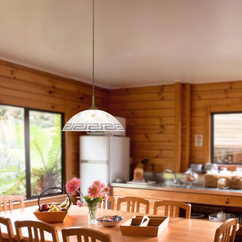Lampa wisząca Rabalux Etrusco 6523 brązowo-białe szkło alabastrowe nad stół 1xE27 x 60W 1 szt.