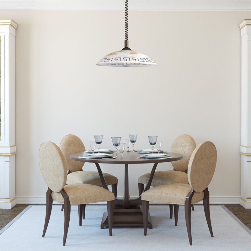 Lampa wisząca Rabalux Etrusco brązowo-białe szkło alabastrowe wym: 120 x 40 x 40 cm 1xE27 x 60W 1 szt.