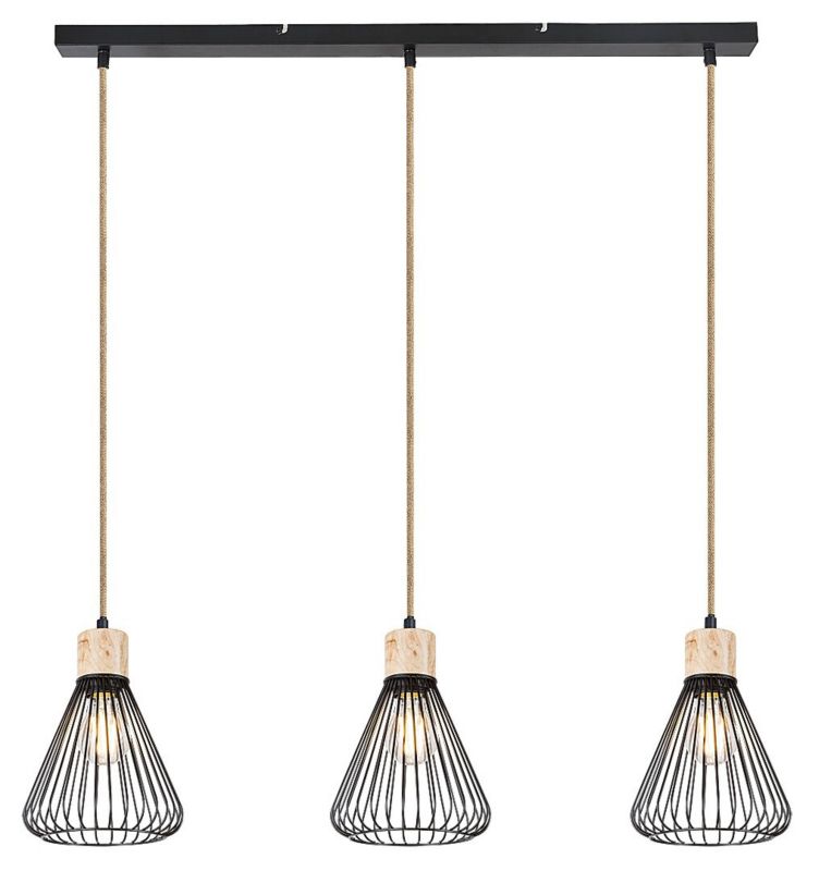 Lampa wisząca Rabalux Farfalle czarna wym: 120 x 18 x 18 cm 3xE27 x  1 szt.