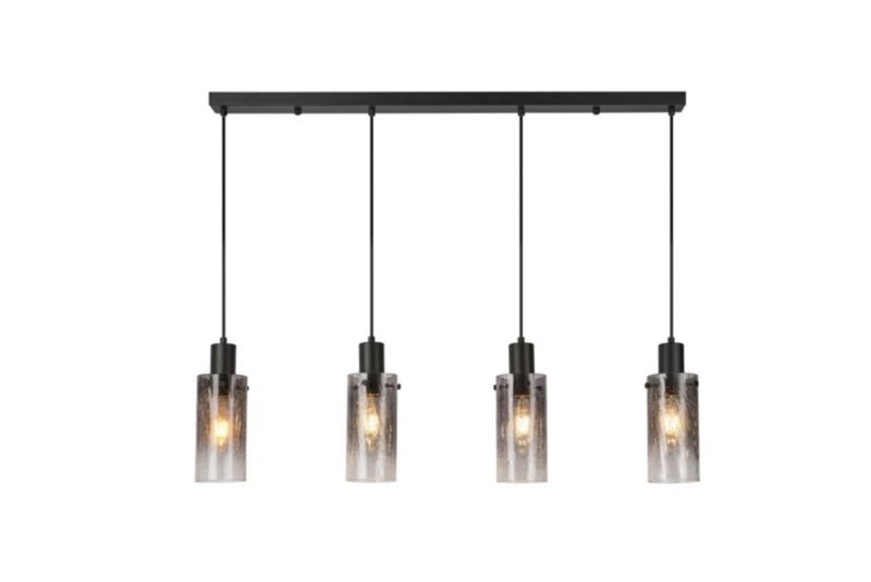 Lampa wisząca Rabalux Fumea 0391 czarna-dymiona nad stół 4xE27 x 1 szt.
