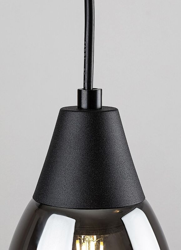 Lampa wisząca  Rabalux Ilmari czarna-szkło dymne 1xE27x15W IP20 - 1 szt