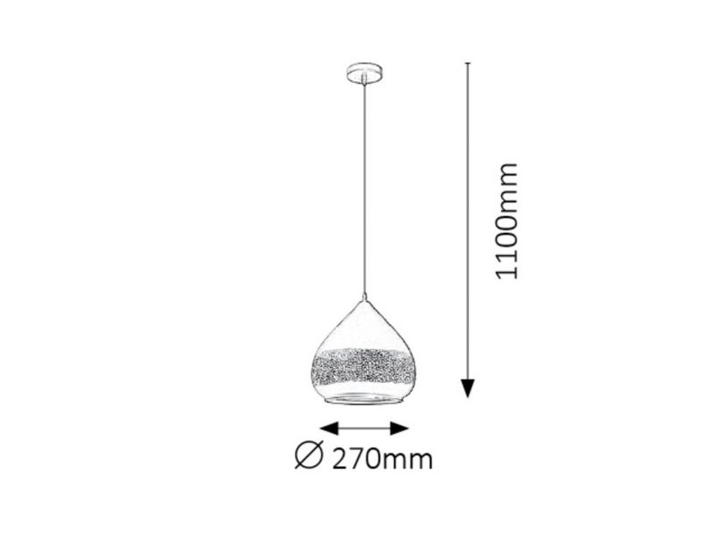 Lampa wisząca Rabalux Kaia czarna 1xE27x40W wym:110x27x27cm IP20 -1 szt.