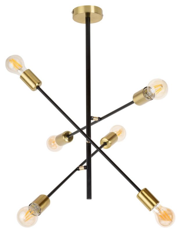 Lampa wisząca Rabalux Lanny 1042 czarna industrialna 6xE27 x 1 szt.