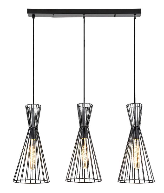 Lampa wisząca Rabalux Leandros 0063 czarna industrialna 3xE27 x 1 szt.