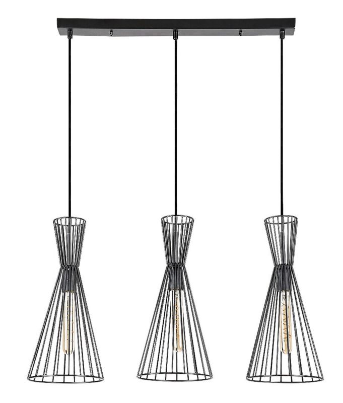 Lampa wisząca Rabalux Leandros 0063 czarna industrialna 3xE27 x 1 szt.