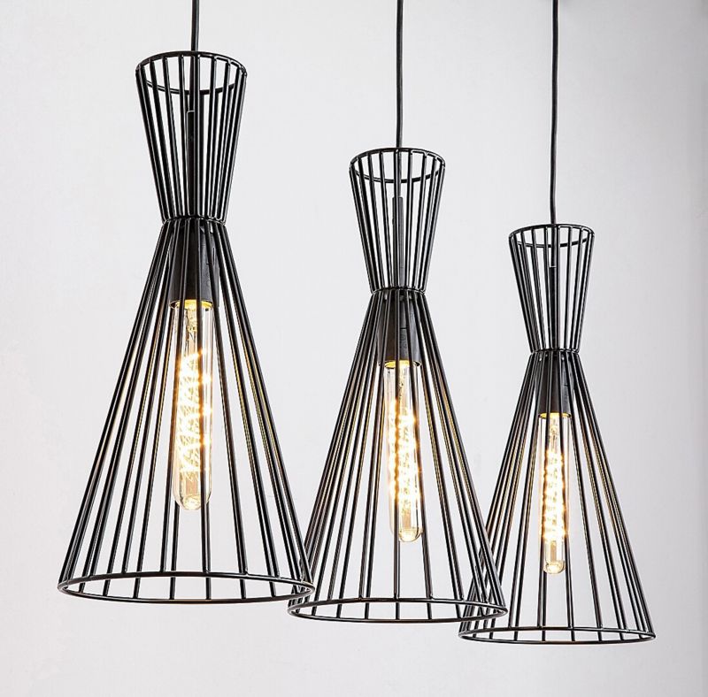 Lampa wisząca Rabalux Leandros 0063 czarna industrialna 3xE27 x 1 szt.