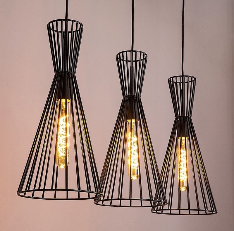 Lampa wisząca Rabalux Leandros 0063 czarna industrialna 3xE27 x 1 szt.