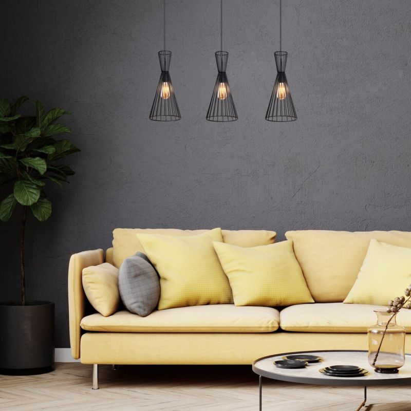Lampa wisząca Rabalux Leandros 0063 czarna industrialna 3xE27 x 1 szt.