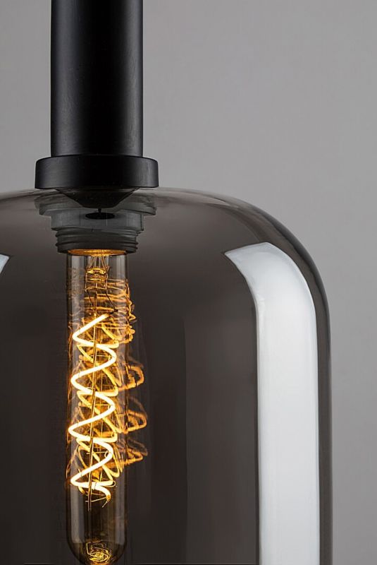 Lampa wisząca  Rabalux Lissandra czarny matowa-kolor dymny 1xE27x40W IP20 - 1 szt