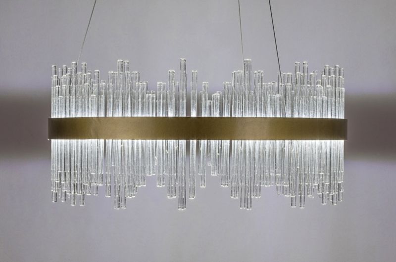 Lampa wisząca Rabalux Mabel złoto-przezroczysty wym: 100 x 58 x 58 cm wbudowany LED 36W 1 szt.