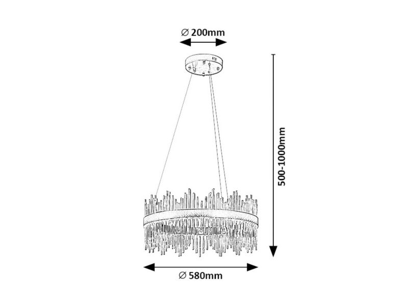 Lampa wisząca Rabalux Mabel złoto-przezroczysty wym: 100 x 58 x 58 cm wbudowany LED 36W 1 szt.