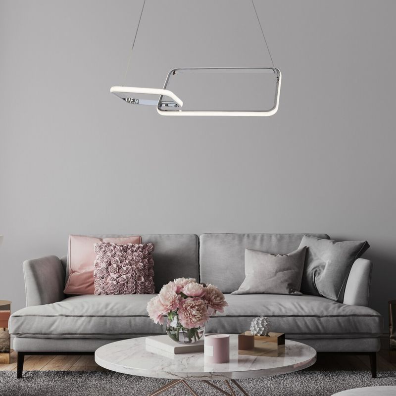 Lampa wisząca Rabalux Malwen 3682 chromowana biała nowoczesna wbudowany LED 36W 1 szt.