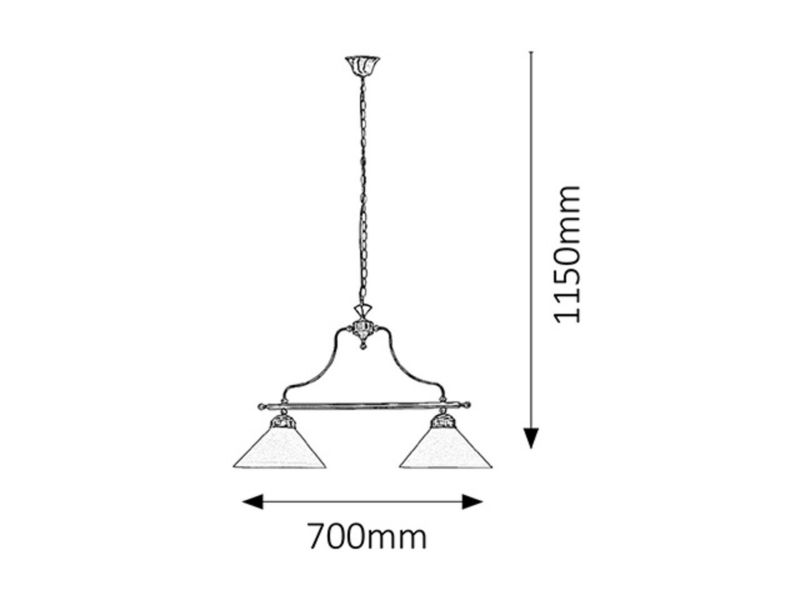 Lampa wisząca Rabalux Marian 7075 brązowo-biała styl klasyczny 2xE27 x 60W 1 szt.