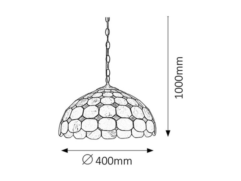 Lampa wisząca Rabalux Marvel 0766 brązowo-wielokolorowy Tiffany 2xE27 x 1 szt.
