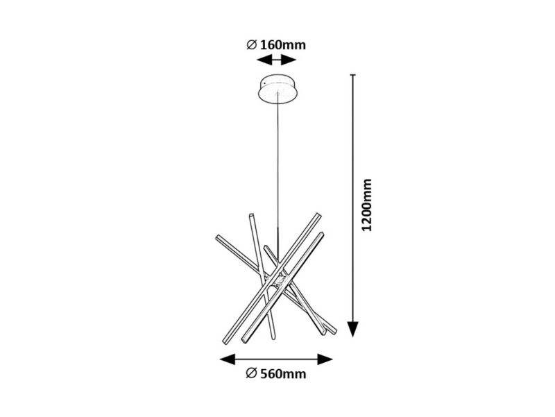 Lampa wisząca Rabalux Matilde 2678 czarno-biała nowoczesna wbudowany LED 48W 1 szt.