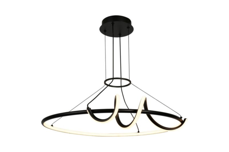 Lampa wisząca Rabalux Menazi 0223 czarno-biała dekoracyjna wbudowany LED 46W 1 szt.