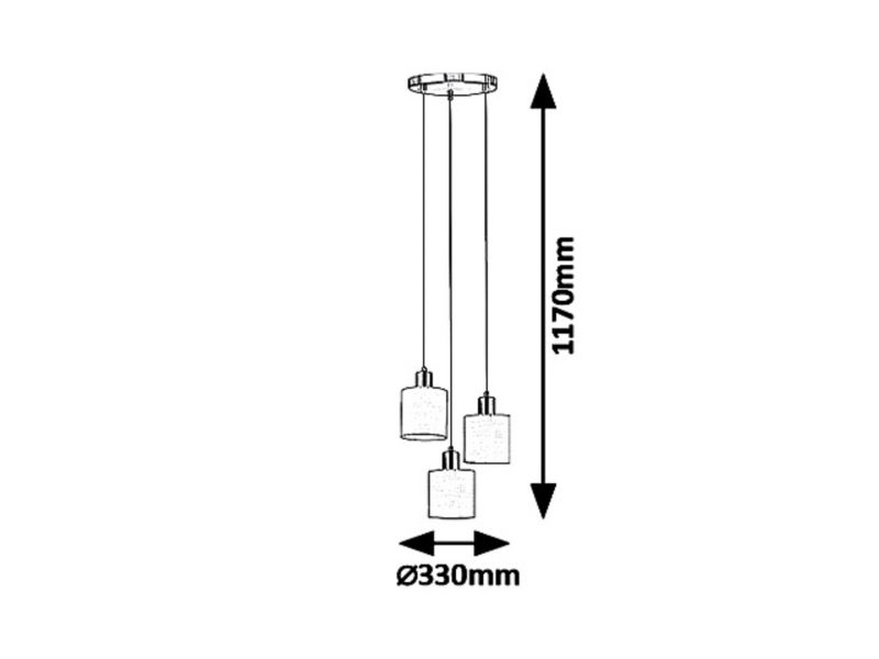 Lampa wisząca Rabalux Natina brązowa 3xE14x25W wym:117x33x33cm IP20 -1 szt.