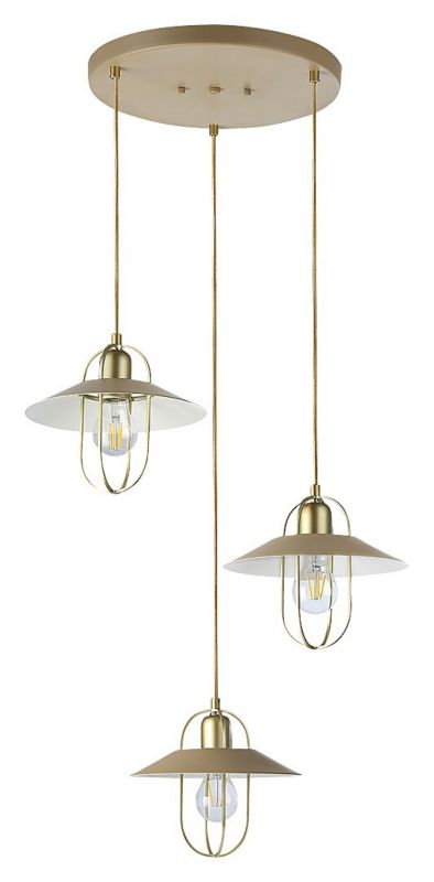 Lampa wisząca Rabalux Nesrin złoto-beżowa wym: 175,5 x 50,8 x 24 cm 3xE27 x 40W 1 szt.