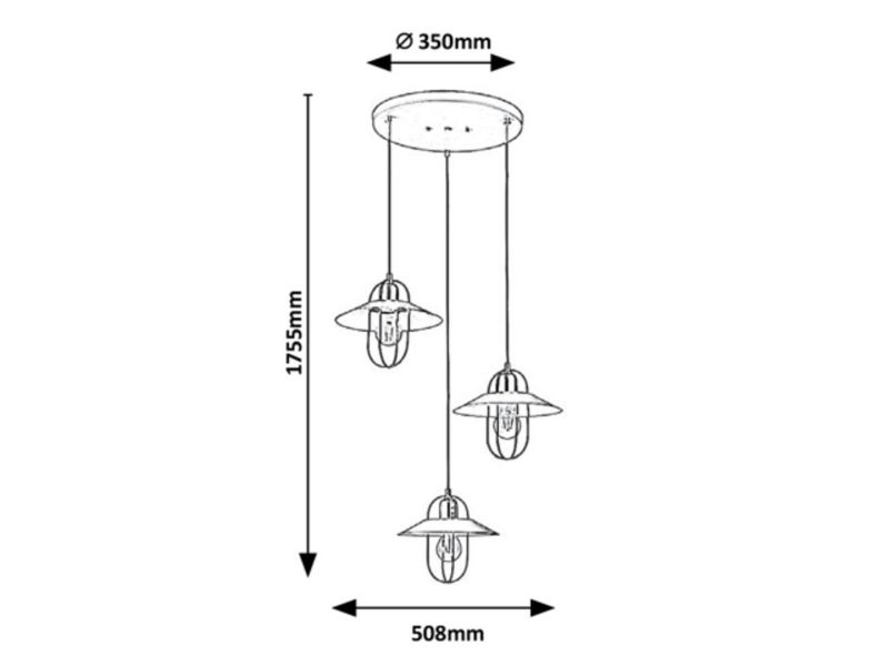 Lampa wisząca Rabalux Nesrin złoto-beżowa wym: 175,5 x 50,8 x 24 cm 3xE27 x 40W 1 szt.