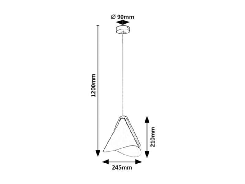 Lampa wisząca Rabalux Neva czarna 1xE27x60W wym:120x24,5x21cm IP20 -1 szt.