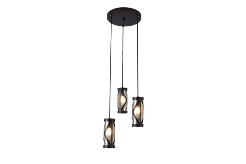 Lampa wisząca Rabalux Oberon brązowo-bursztynowy wym: 120 x 30 x 30 cm 3xE14 x  1 szt.