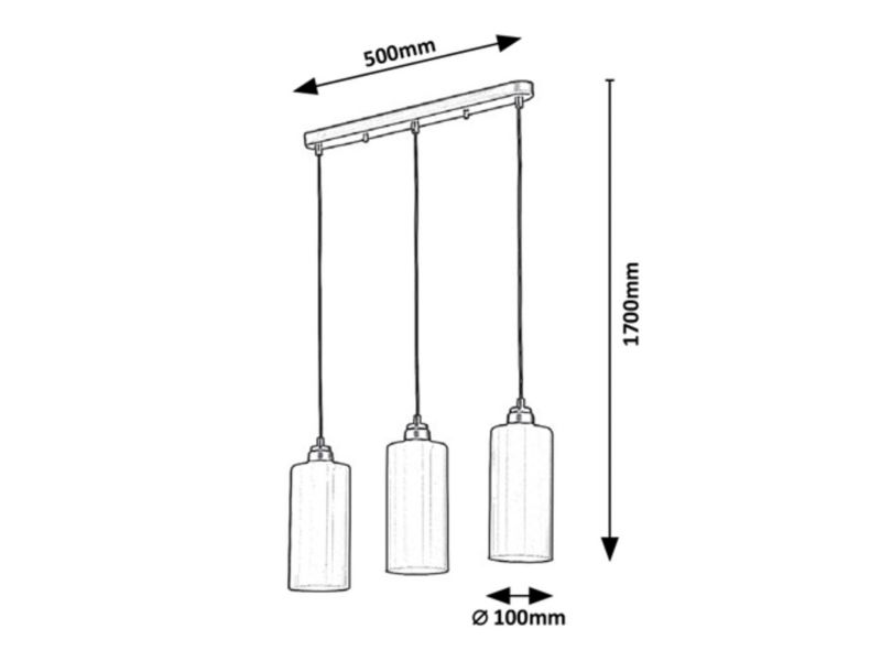 Lampa wisząca Rabalux Panthea złoto-biała wym: 170 x 50 x 10 cm 3xE27 x  1 szt.