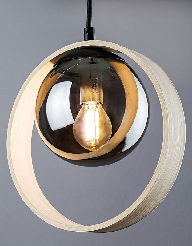 Lampa wisząca Rabalux Peyton buk kolor dymny 1xE14x15W IP20 wym:120x21,5x21,5cm - 1 szt.