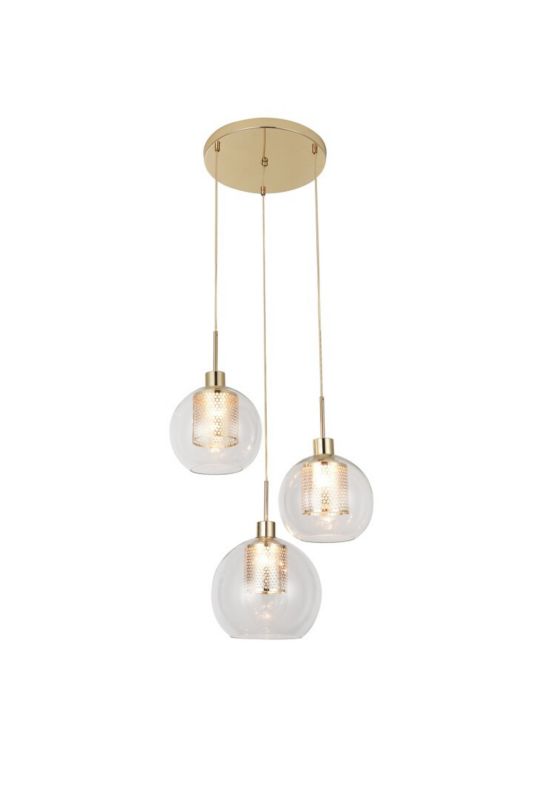 Lampa wisząca Rabalux Philana złoto-przezroczysta glamour 3xE27 x 60W 1 szt.