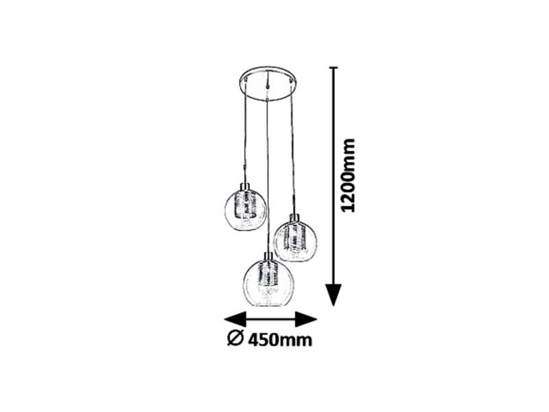 Lampa wisząca Rabalux Philana złoto-przezroczysta glamour 3xE27 x 60W 1 szt.