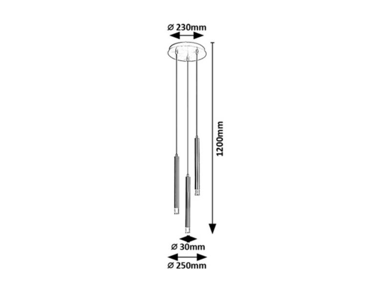 Lampa wisząca Rabalux RAMIRA złoto-przezroczysty 3xG9x5W wym:120x25x25cm IP20 -1 szt.