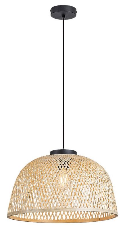 Lampa wisząca Rabalux Rattan czarno-naturalna wym: 120 x 40,5 x 40,5 cm 1xE27 x  1 szt.
