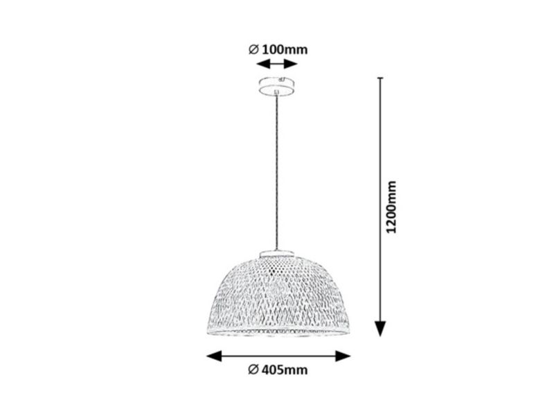 Lampa wisząca Rabalux Rattan czarno-naturalna wym: 120 x 40,5 x 40,5 cm 1xE27 x  1 szt.