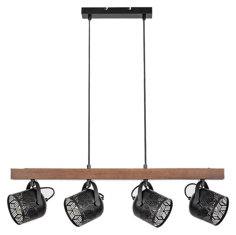 Lampa wisząca Rabalux Rotem 3007 orzechowo-czarny matowy industrialna 4xE14 x 1 szt.